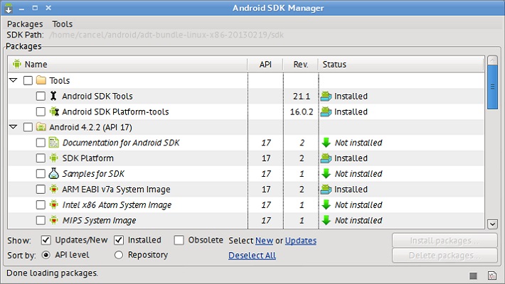 Android SDK Manager - как пользоваться