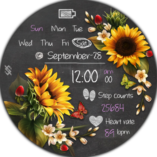 BFF1- Blackboard Art Sunflower