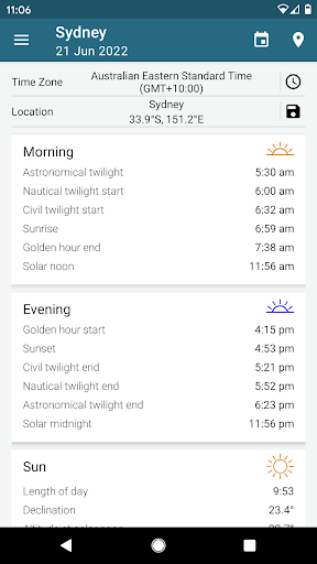 Sun Position, Sunrise/set PRO