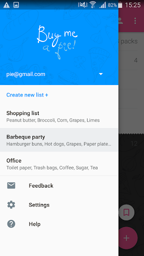 Shopping List – Buy Me a Pie!