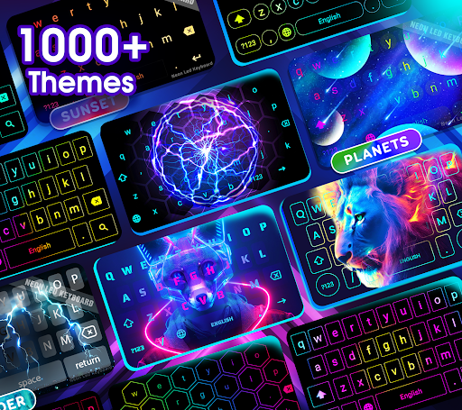 Neon LED Keyboard: RGB & Emoji