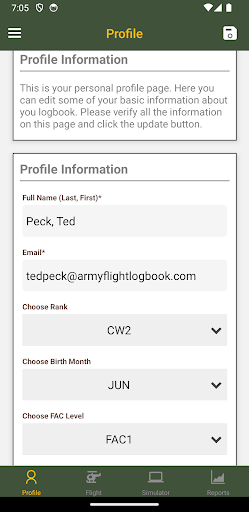 Flight Logbook Army