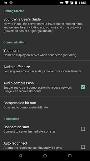 SoundWire Full-Audio Streaming
