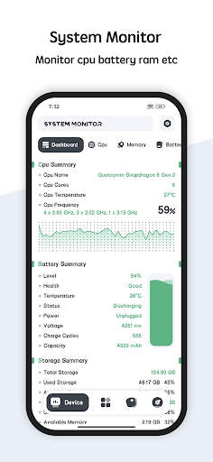 System Monitor Cpu Ram Battery