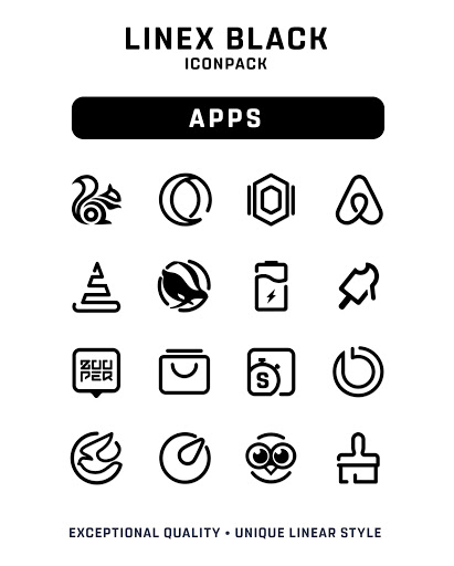 LineX Black Icon Pack
