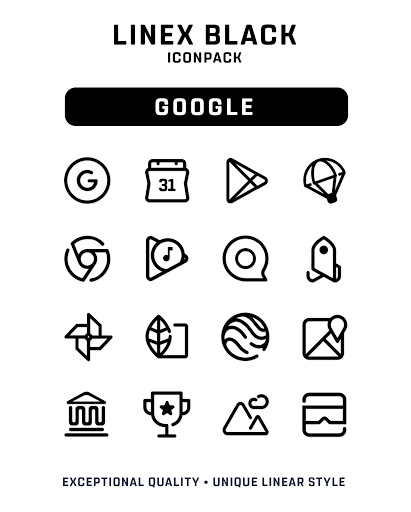 LineX Black Icon Pack