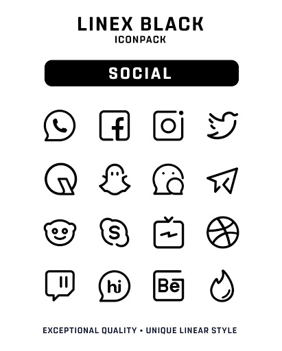 LineX Black Icon Pack