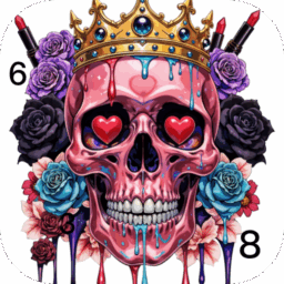 Creepy Skull Color by Numbers