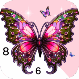 Rose Butterfly Color by Number