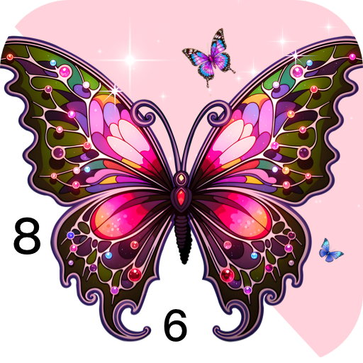 Rose Butterfly Color by Number