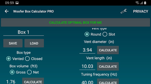 Woofer Box Calculator PRO