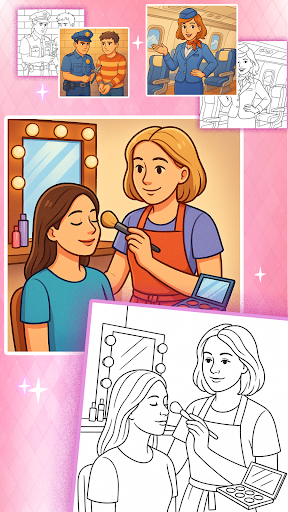 Professions Coloring Book Kids
