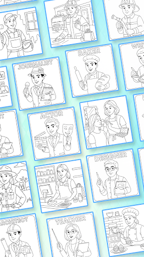 Professions Coloring Book Kids
