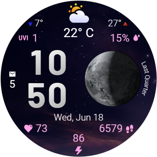 Moon & Weather watchface