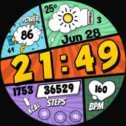 Comic Wooo Digital Watch Face