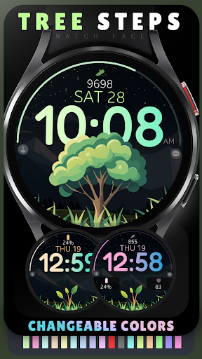 Tree Steps digital watch face