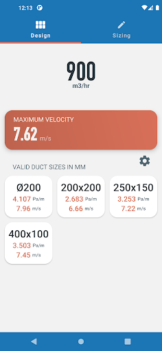 Ductulator – Duct Sizing Chart