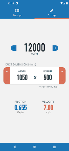 Ductulator – Duct Sizing Chart