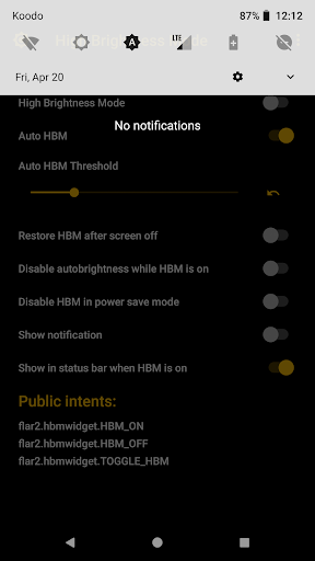 High Brightness Mode