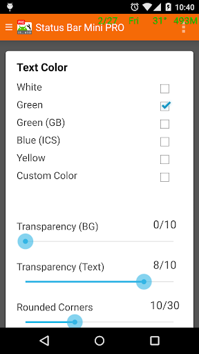 Status Bar Mini Pro