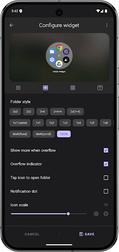 Folder Widget – Large Folders