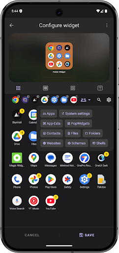 Folder Widget – Large Folders